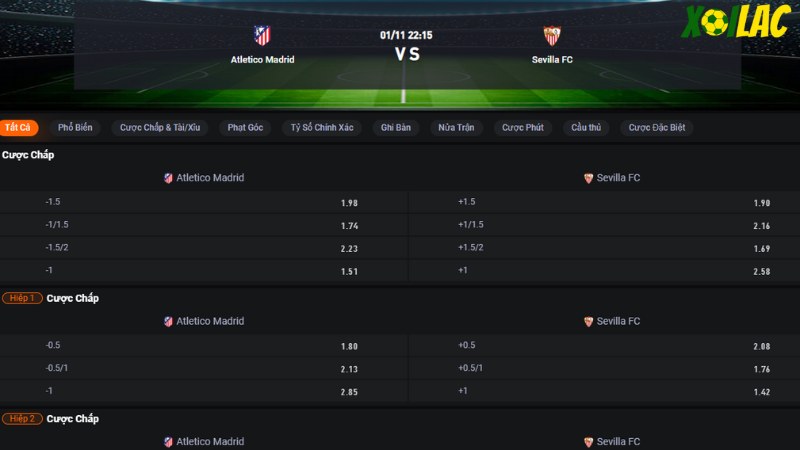 Atletico Madrid vs Sevilla